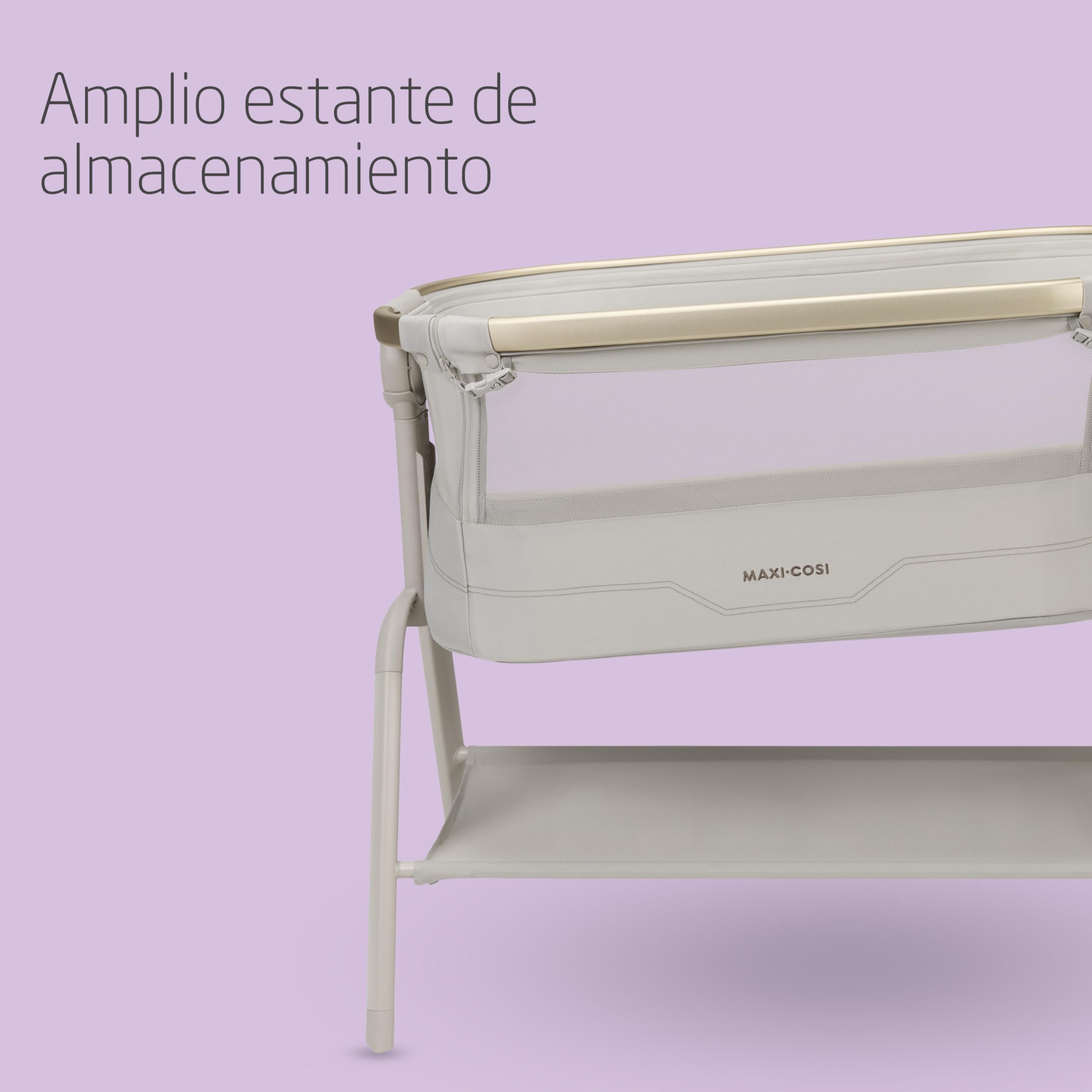 Maxi Cosi Iora² Cuna Colecho, 0-6 Meses (9 kg), Cuna Colecho Bebé Plegable y Ligera, Colchón CloudCore de 5cm, 5 Niveles de Altura, 2 Ruedas con Deslizamiento Suave, Fácil de Mover, Elegance Beige