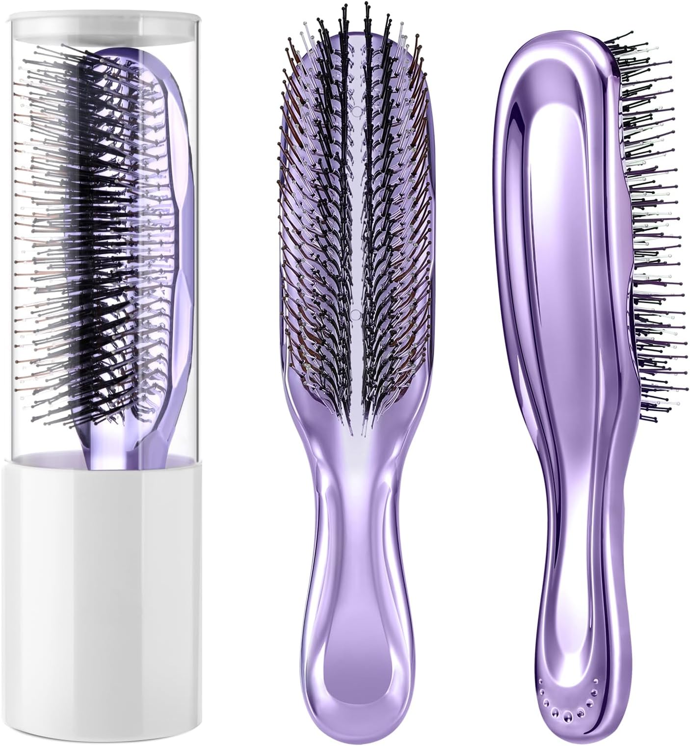 Detangling Brush for Women Girls - Detangler Hair Brush for Straight Long Wet Dry Hair, 572 Soft Bristles Scalp Brush, Purple