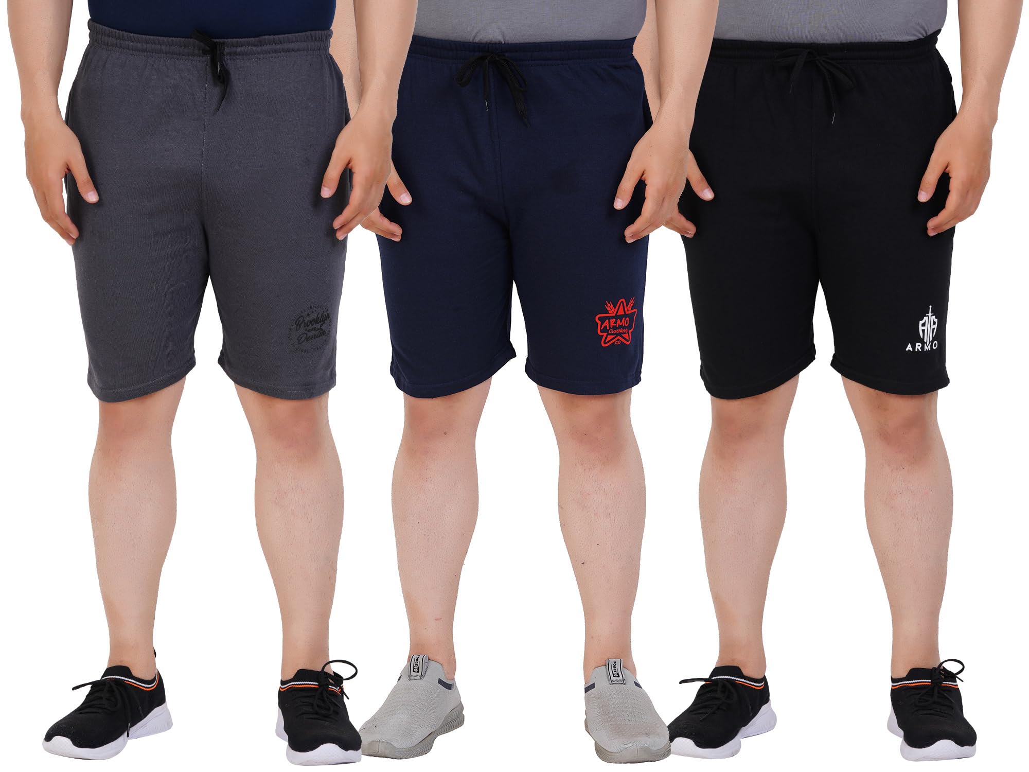 leelouis Men's Cotton Shorts (Bermuda) - Pack of 3| Casual & Sportswear for Gym, Travel & Daily Use-picture-46