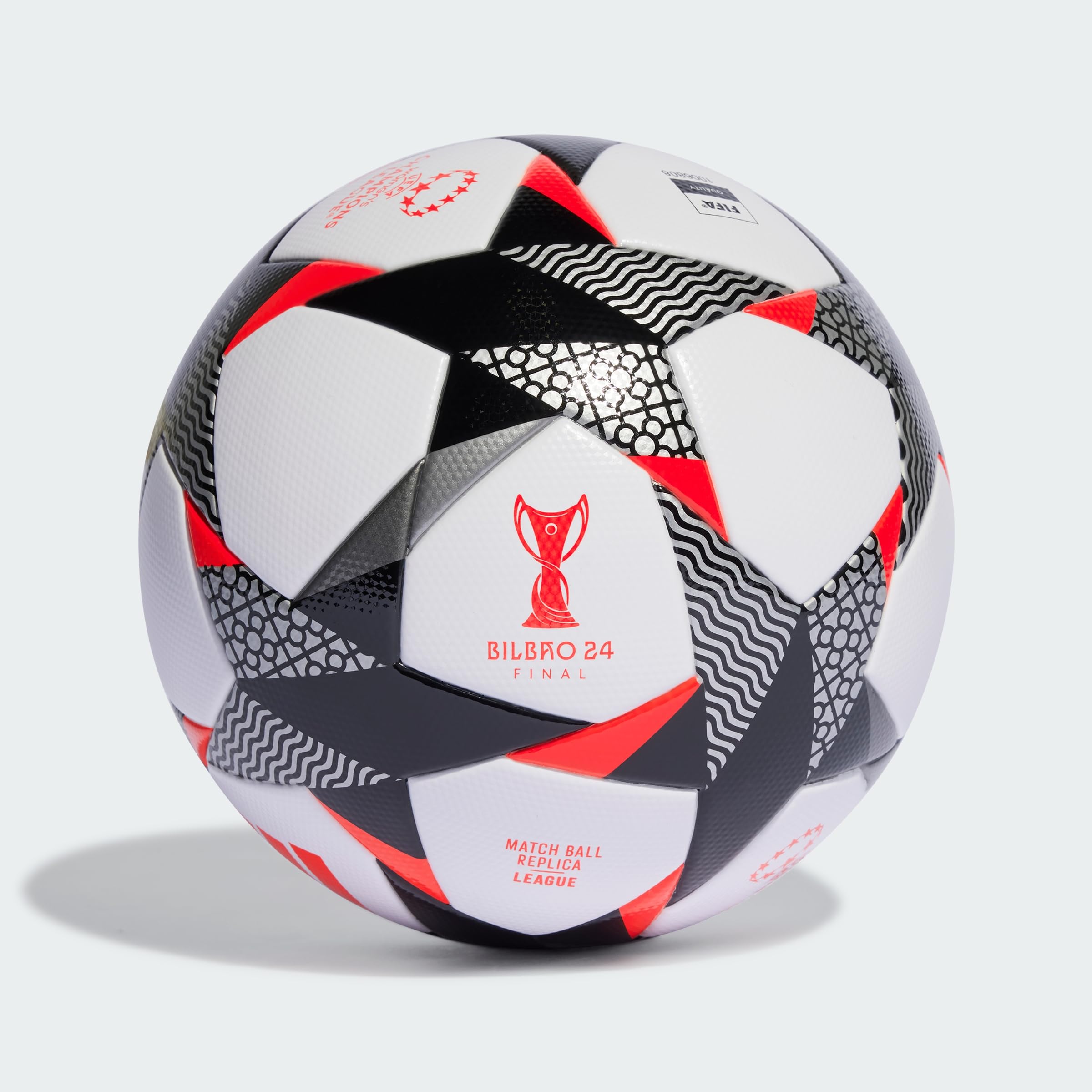adidas Unisex Balón UWCL League 23/24 Knockout, White/Black/Solar Red, 5