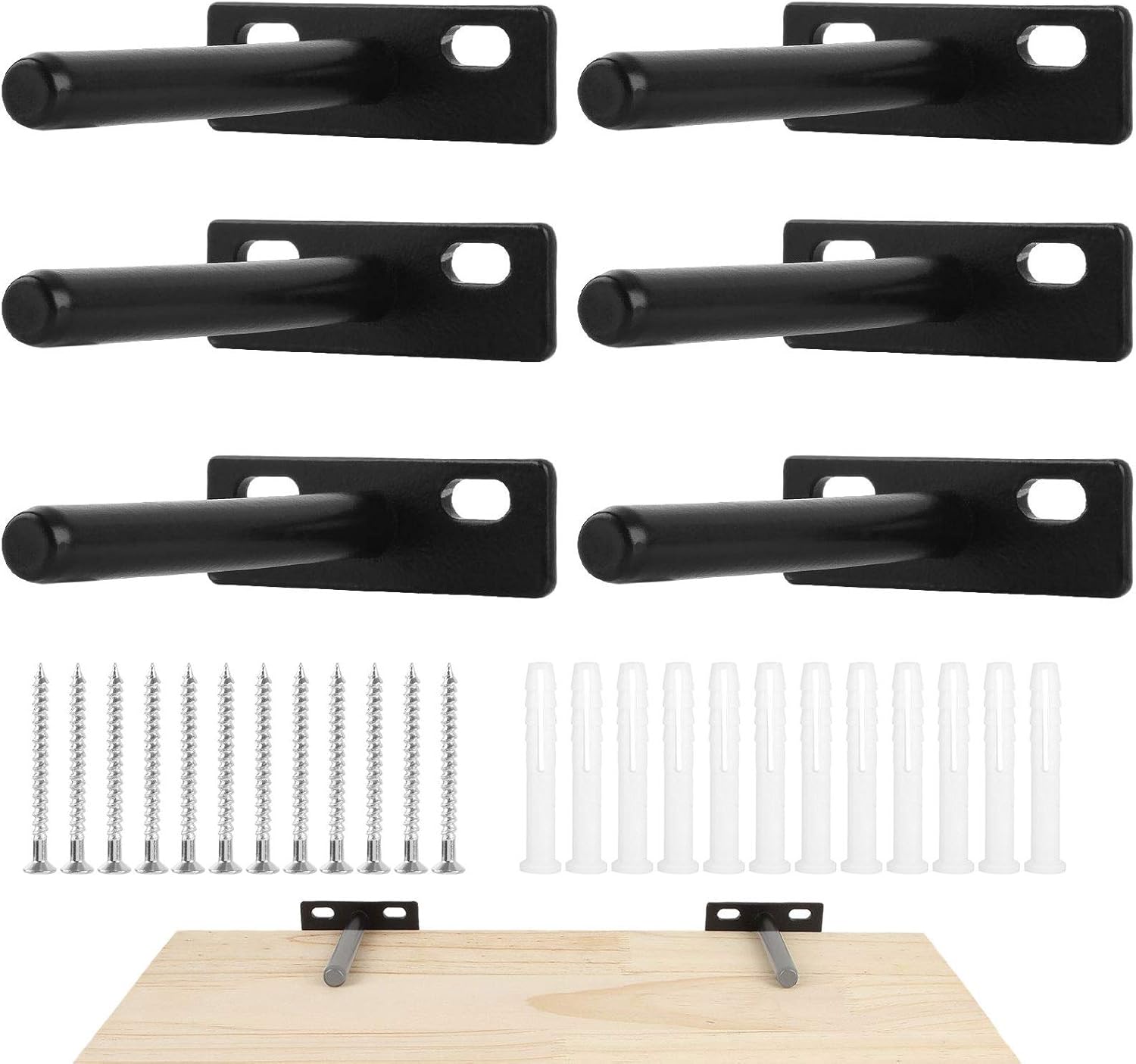 6PCS 3 inch Floating Shelf Bracket Small Blind Shelf