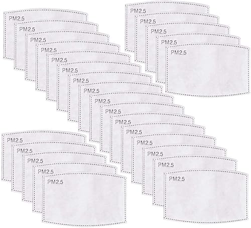 Filtro de carbón activado PM2.5 para adultos, inserto de respiración de 5 capas, filtro protector reemplazable, papel de filtro antiempañamiento,