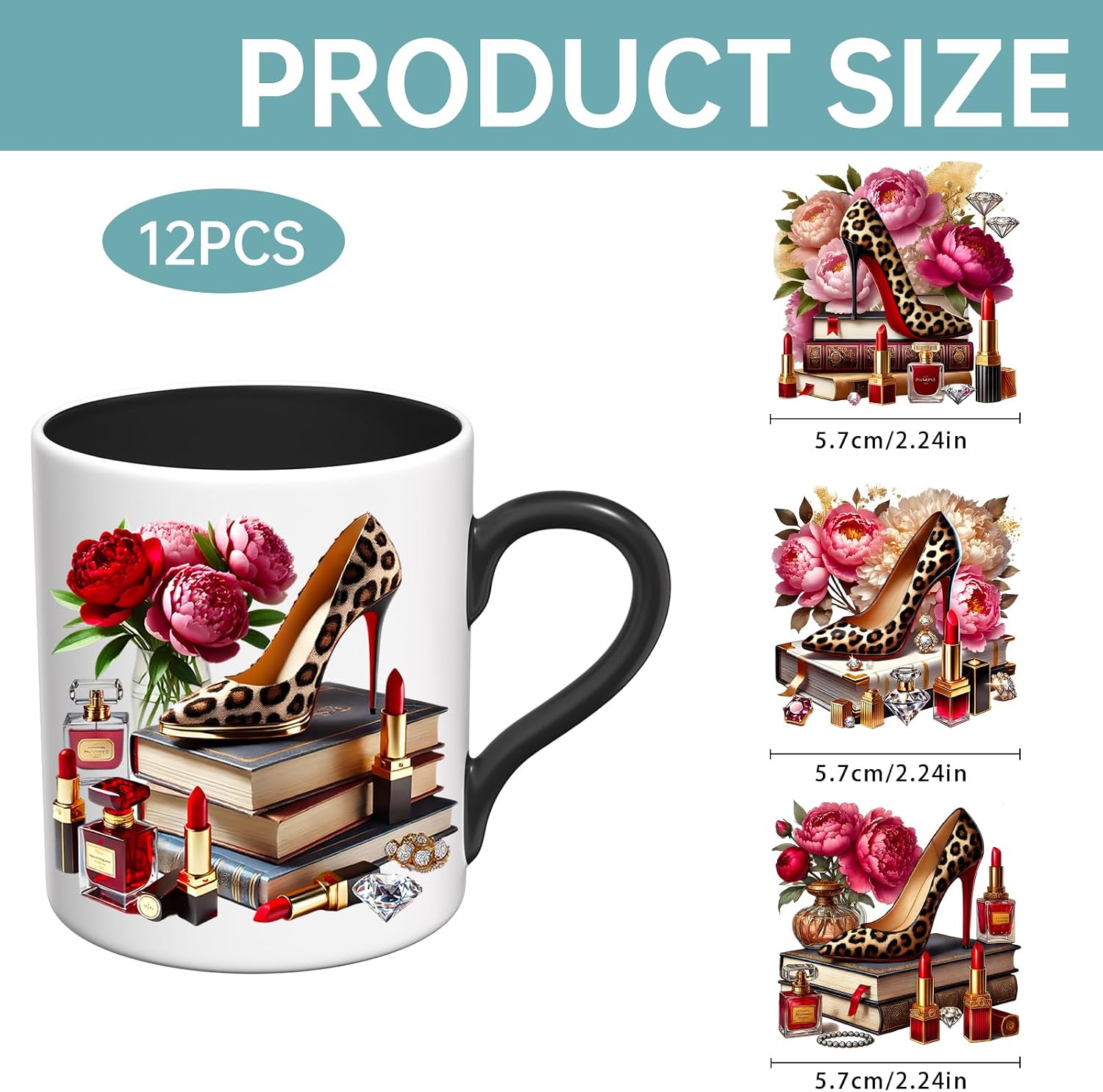 12 Sheets Leopard Heels UV DTF Stickers image 2