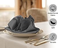 Vista 2 de Ruvanti - Juego de 4 servilletas de tela de 45x45 centímetros, lavables, suaves, duraderas, absorbentes, mezcla de algodón. Servilletas de mesa