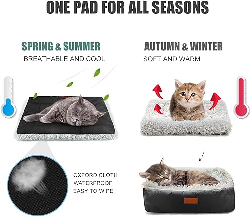 Miniatura 9 de HDLKRR Cama para gatos pequeños, cama para gatos autocalentable, alfombrilla térmica extra cálida para mascotas de interior y exterior, cojín