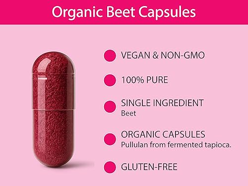 Miniatura 4 de KOYAH - Cápsulas orgánicas de remolacha  Raíz de remolacha entera liofilizada  500 mg de polvo por cápsula (equivalente a 4.000 mg de remolacha