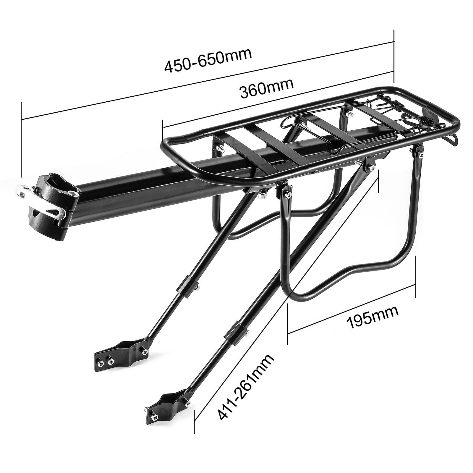 Youyijia Fahrrad Gepäckträger Heckträger Träger Sattelstütze - Innovatives Design für 24-29 Zoll Fahrräder - Maximale Zuladung 20 Kilogramm