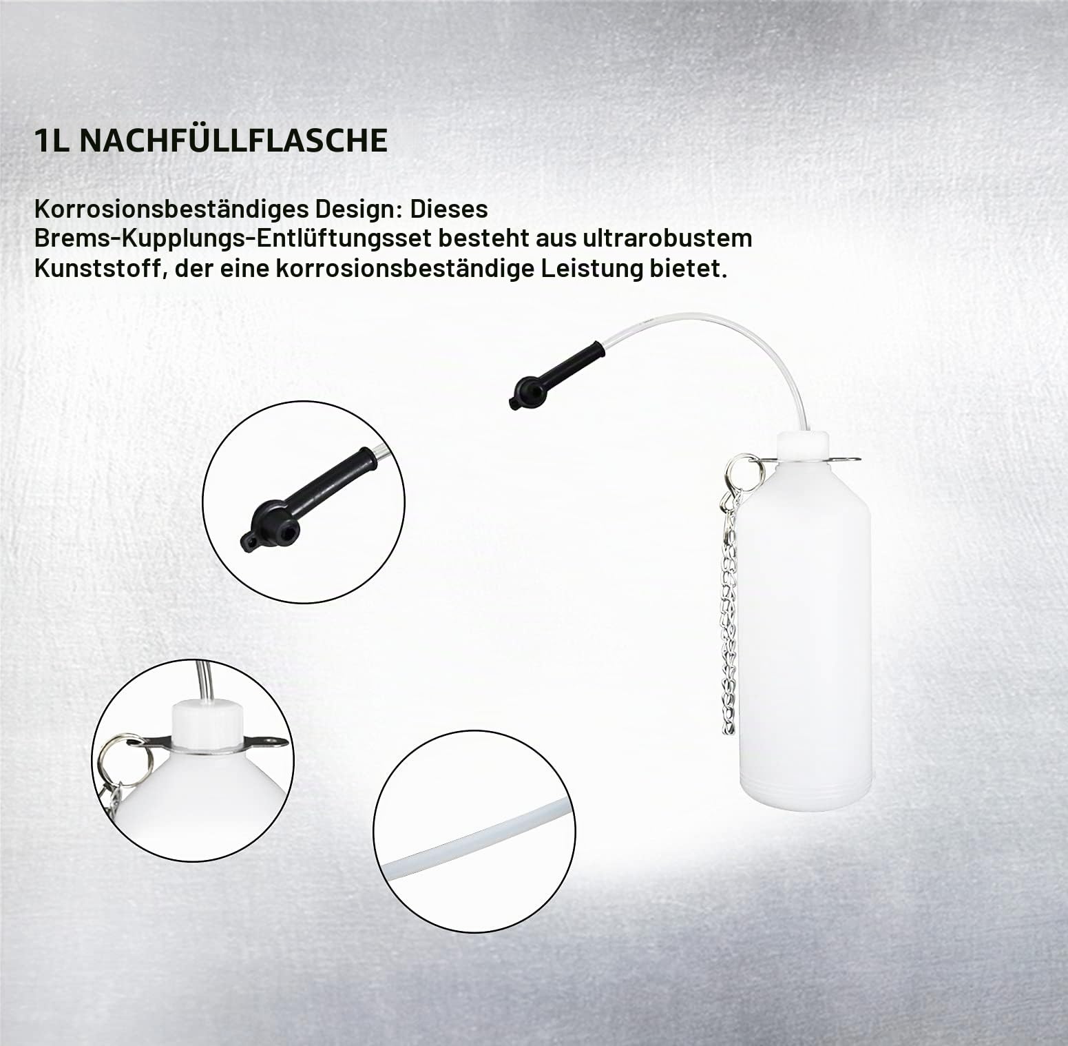 SMOTIVEPRO Bremsenentlüftungsset, 3 l Bremsflüssigkeits-Entlüftungskit mit 1 l Nachfüllflasche und 45 mm Hauptzylinderadapter, kompatibel mit den meisten europäischen Modellen und ABS-Systemen