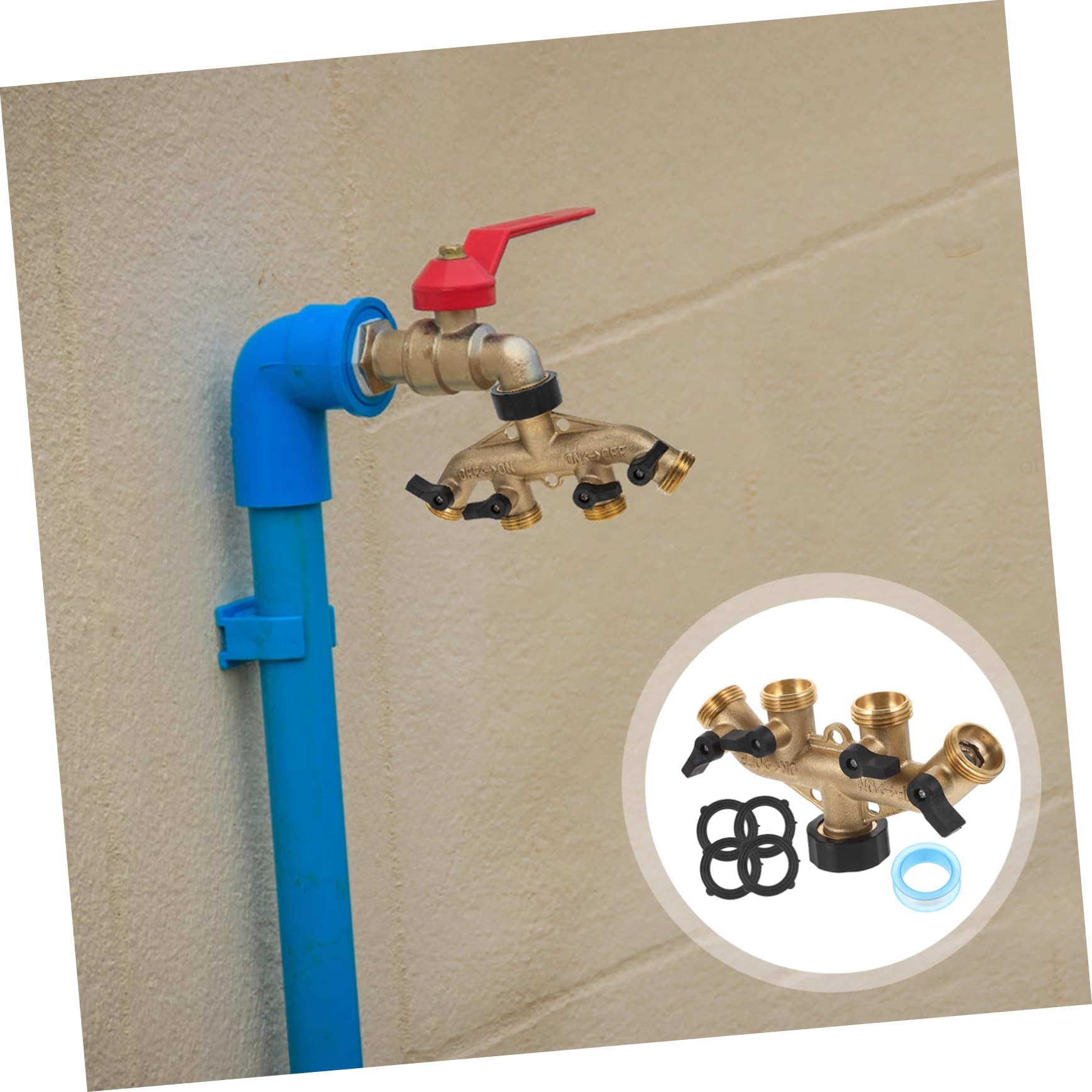 DOITOOL 4 Set Di Divisori Per Tubi Flessibili Da Esterno Divisori Per Rubinetti Da Giardino Raccordi A Innesto Rapido - Connettore in Ottone
