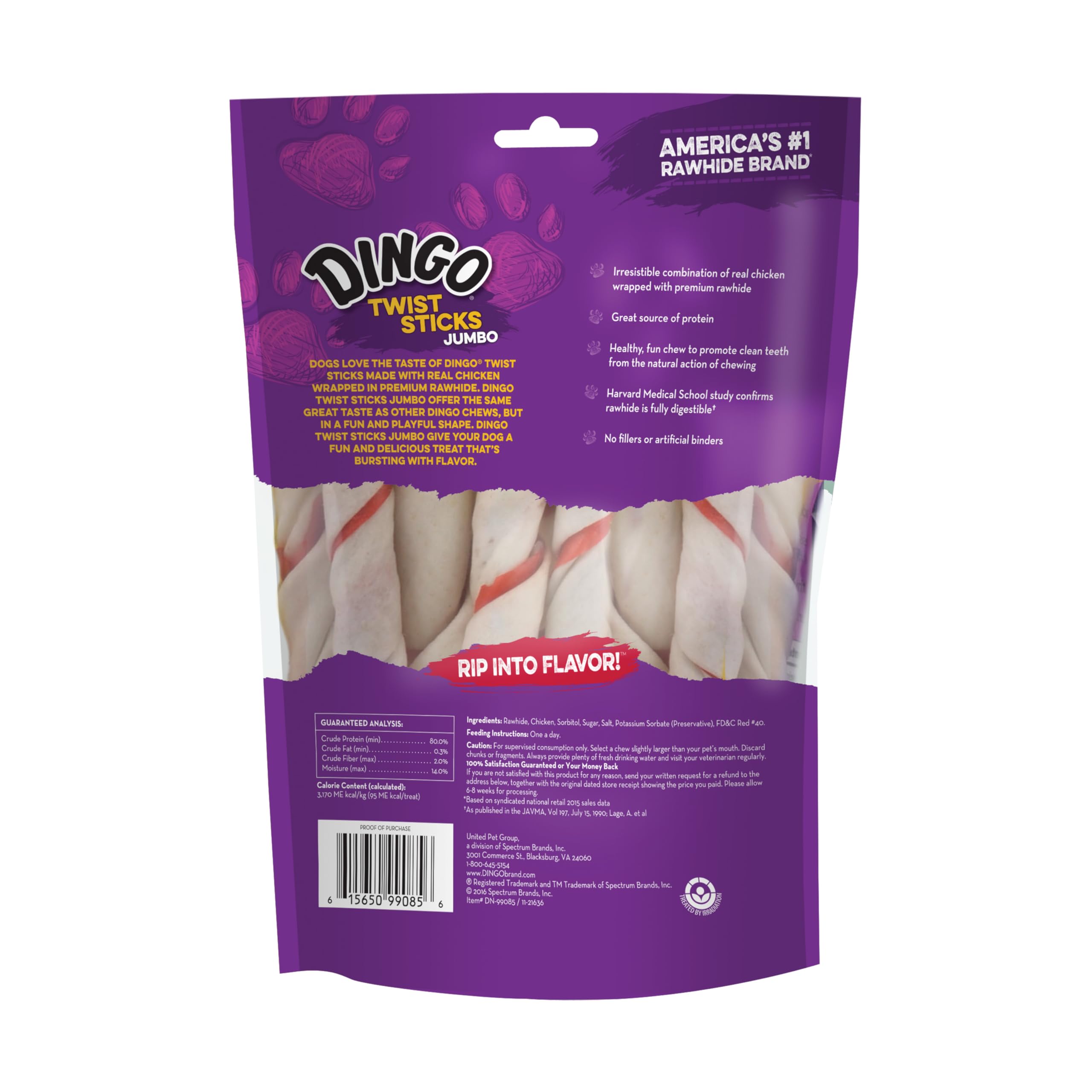 Dingo Twist Bâtons de friandises en Cuir Brut