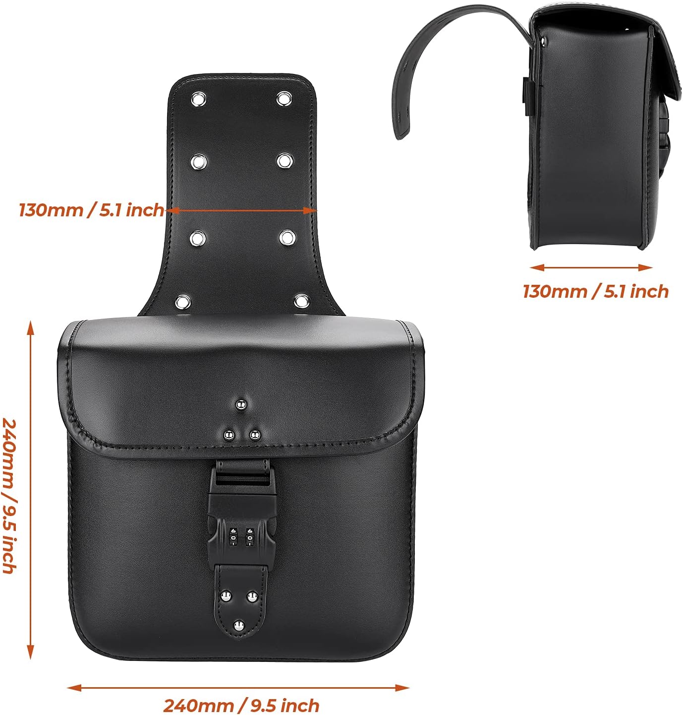 Motorcycle Saddlebags Throw Over Saddle bags Panniers Side Bags with lock for Sportster Softail Dyna Road King Synthetic Leather Universal, 1 Pair, Black : Automotive