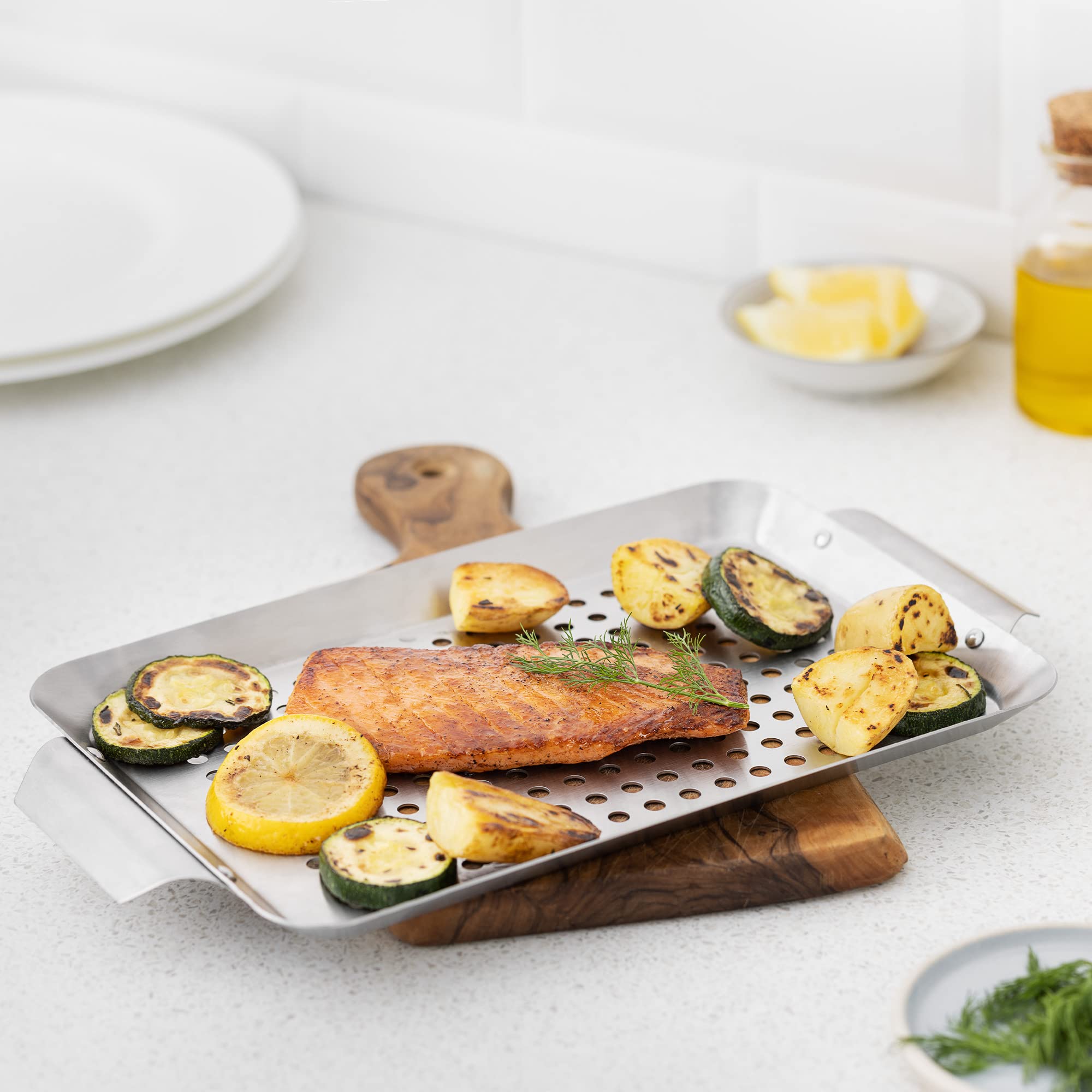 Navaris Cestello Cottura A Vapore In Acciaio Inox - Ø18-28 Cm, Con Manico, Per Pentole E Ricette Sane - Foto 4