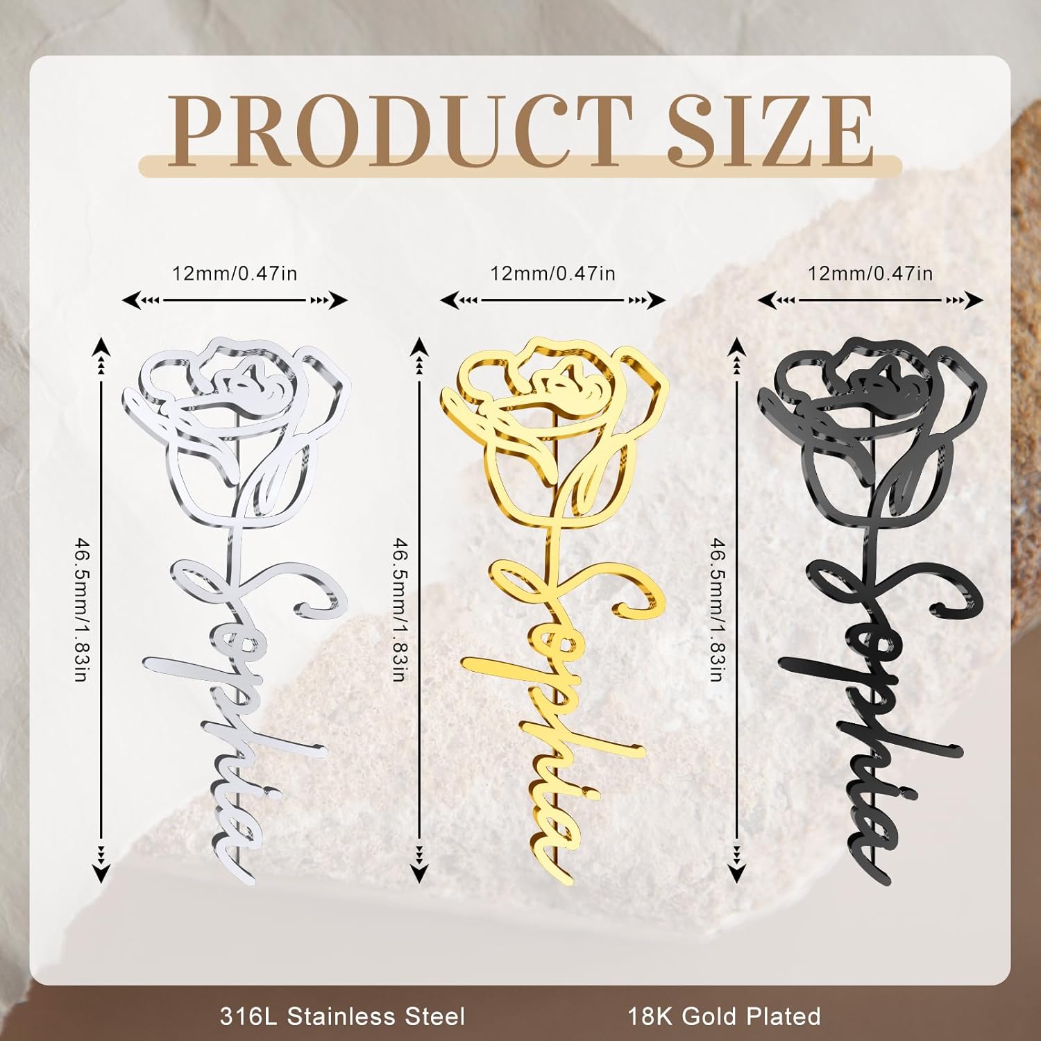 Custom Lapel Pin for Women Men - Name Brooch Pin Personalized Stainless Steel for Wedding Business Party - Gold/Silver/Black Customized Jewelry Gifts - Image 2