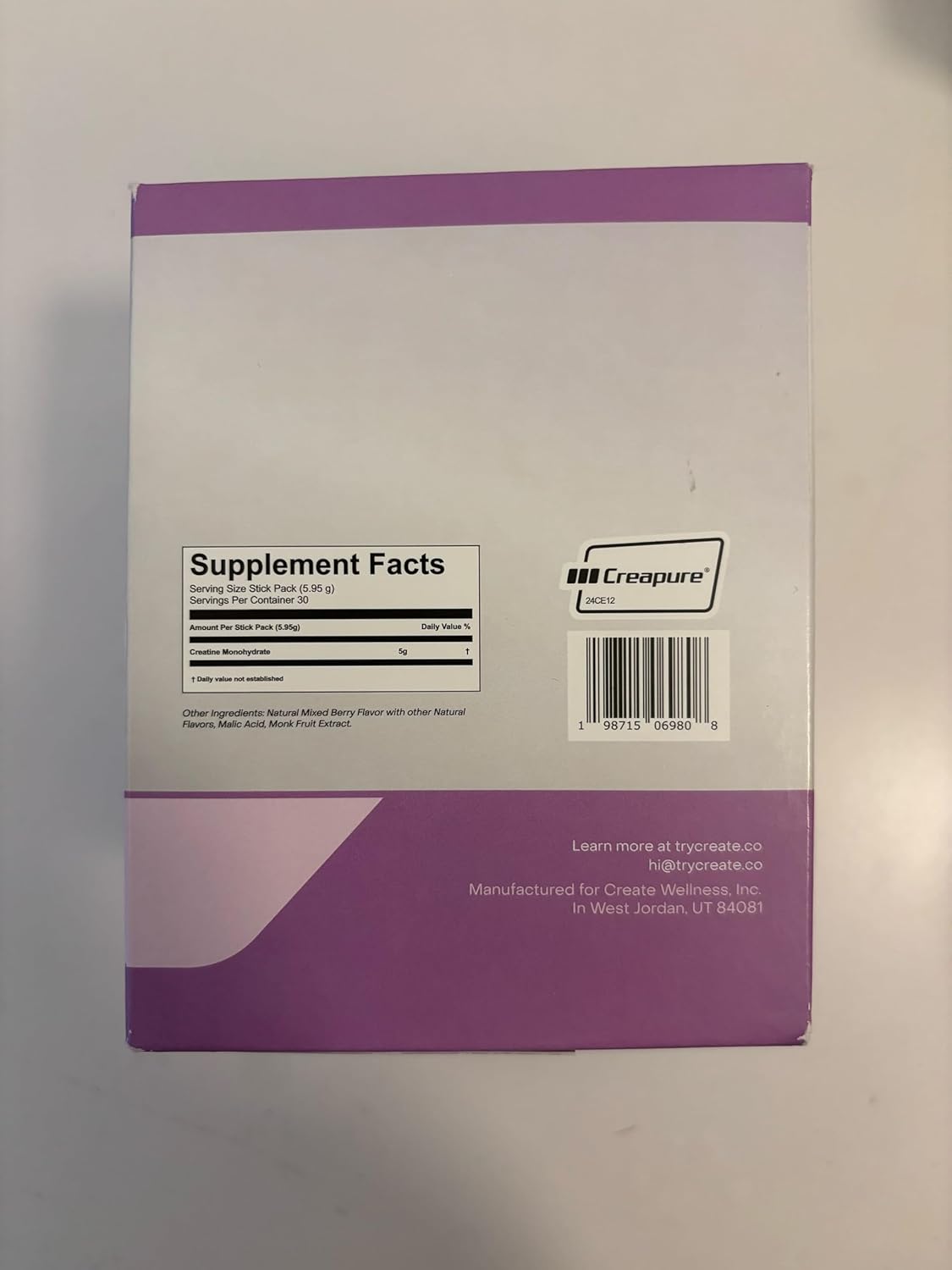 Create Single Serve Creatine Monohydrate Powder – 5g Creapure Creatine | Redefining Strength, Energy & Recovery | Sugar-Free, Vegan, Non-GMO | Mixed Berry | 30 Portable Packets - Image 4