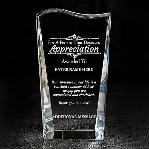 Miniatura 17 de Premio de agradecimiento personalizado grabado con láser, diseño grabado con láser, agradecimiento, añade tu propio texto, incluye caja de regalo