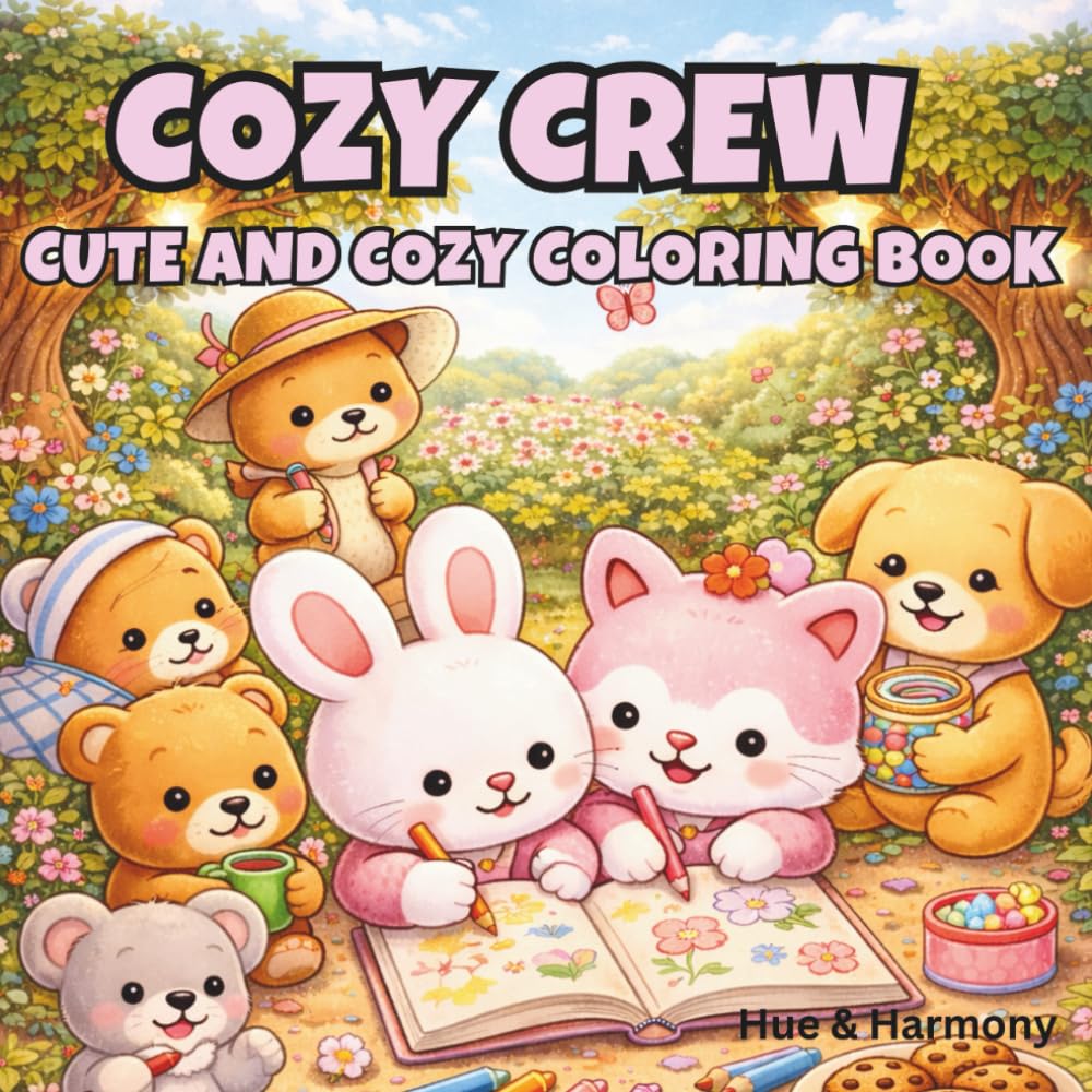 Cozy Crew: A Cozy Colouring Book for Little Hands (Ages 3-8) (Cozy & Cute Coloring Books)