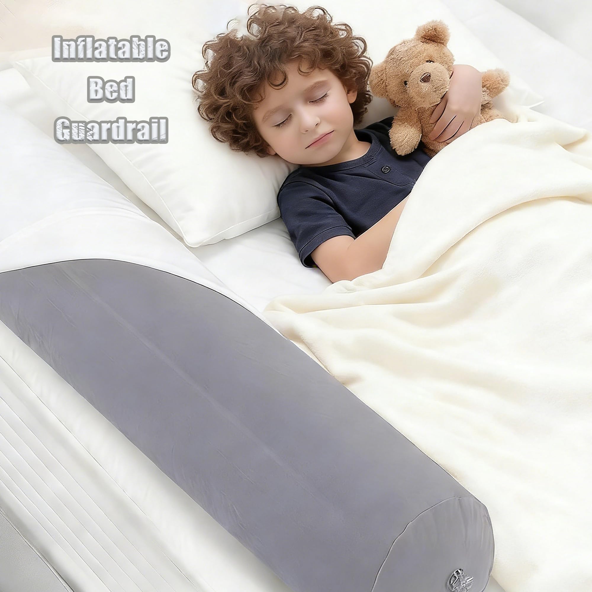 Guardrail Inflable de Cama, Antideslizante, Adecuado para Todas Las Camas, Portátil, Plegable para Viajes de Cama, Protección contra Caídas y Bordes, Protección contra Caídas