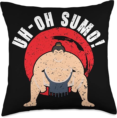 Sumo Wrestling Sumo Wrestler SteMi Apparel Wrestler Japanese Sumo Wrestling - Almohada de lucha libre, 18 x 18, multicolor