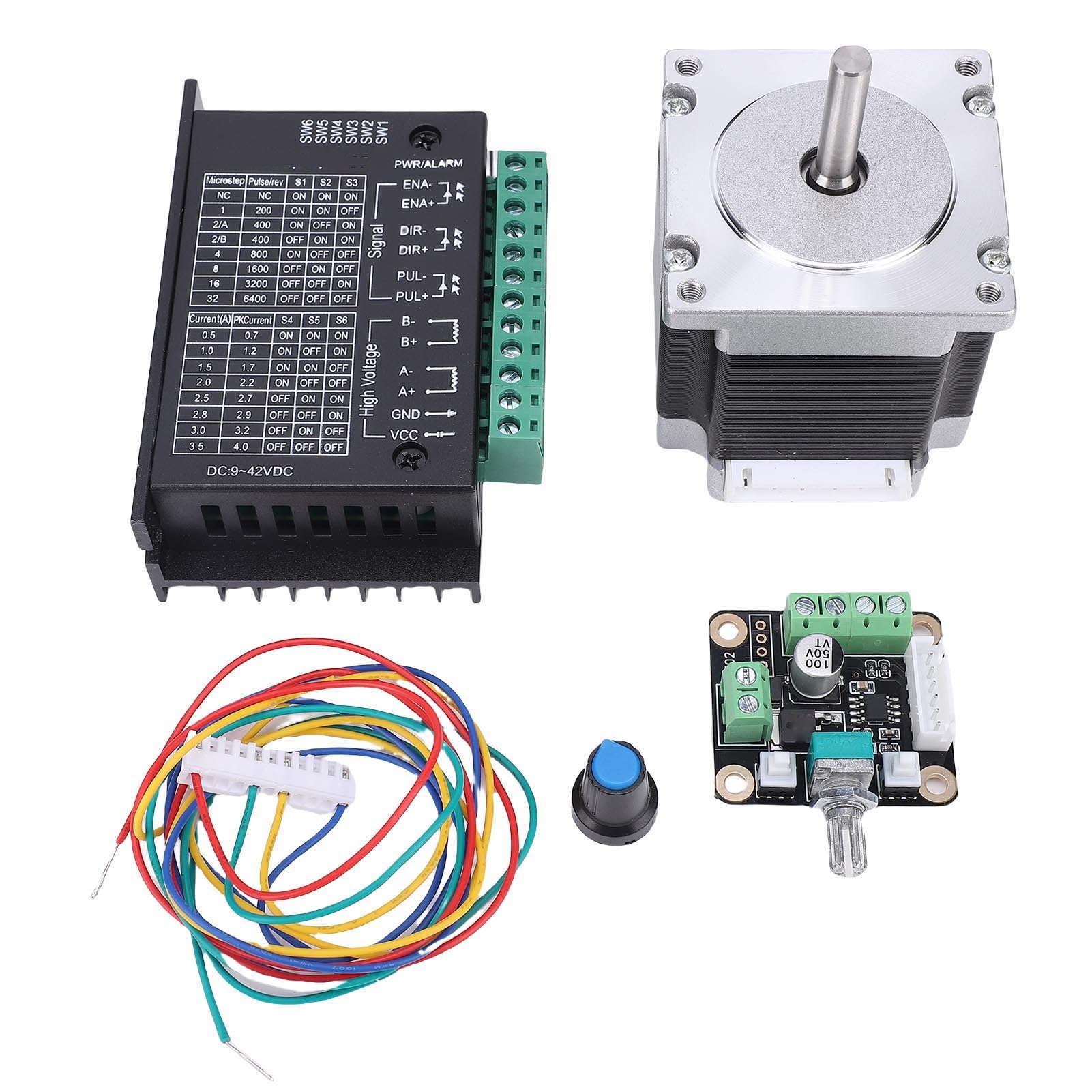 Kit de controlador de motor paso a paso Nema23 23HS5628 126N.cm 2.8A 56 mm 6,35 mm Motor de diámetro de eje con controlador de motor bifásico TB6600 para grabador Impresora 3D