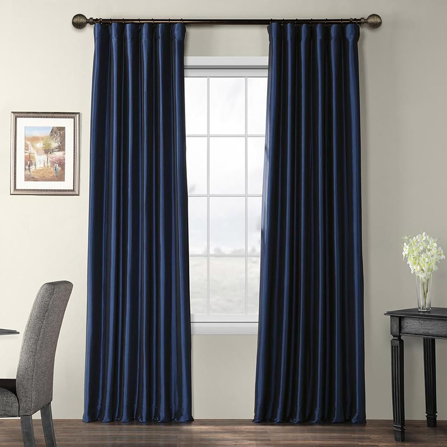 Urbanest 1-inch Diameter Favo Adjustable Single Drapery Curtain Rod, 48-inch to 84-inch, Bronze with Gold