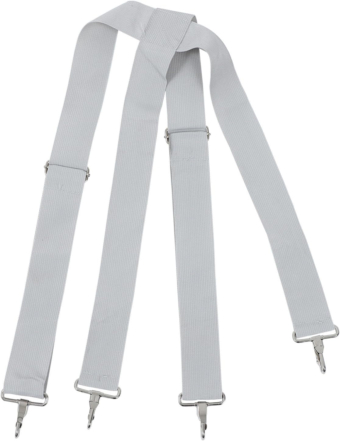 GLEAVI Adjustable Double Shoulder Snare Drum Strap 5cm Wide Grey Musical Instrument Belt with Metal Hooks for Marching Percussion Use
