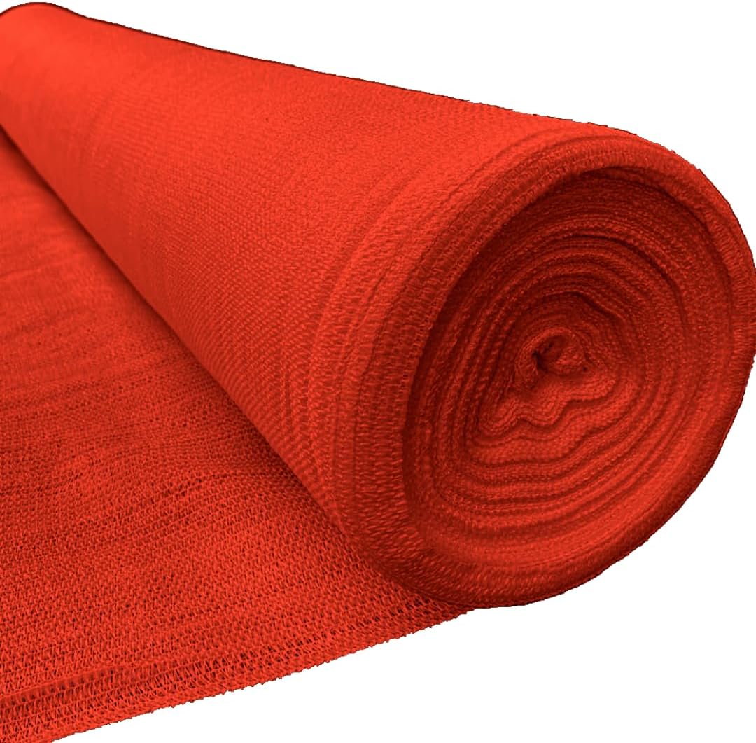 Farm Plastic Supply - Red Shade Cloth - 85% - Mesh Fabric for Fence Privacy Screen, Garden Shade, Mesh Fence Screening, Shade Cloth Rolls, Wind Screen (7' x 10')