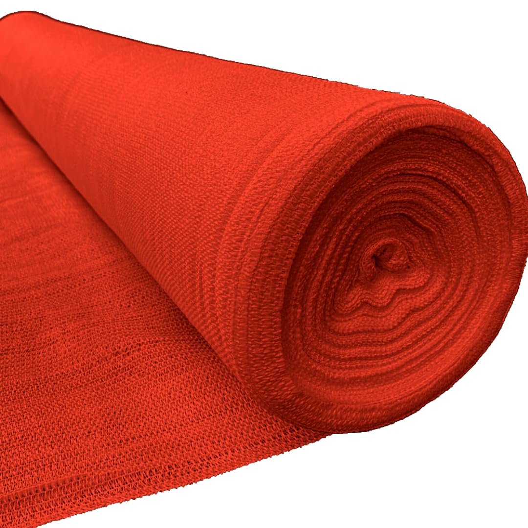 Farm Plastic Supply - Red Shade Cloth - 85% - Mesh Fabric for Fence Privacy Screen, Garden Shade, Mesh Fence Screening, Shade Cloth Rolls, Wind Screen