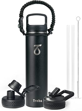 Trebo Insulated Water Bottle 750 ml Stainless Steel with Paracord Handle
