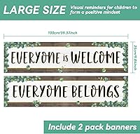 Vista 2 de 2 Pack Classroom Decorations Welcome Banner Bulletin Board Decor Poster Eucalyptus Motivational and Inspirational Banner for Preschool Elementary