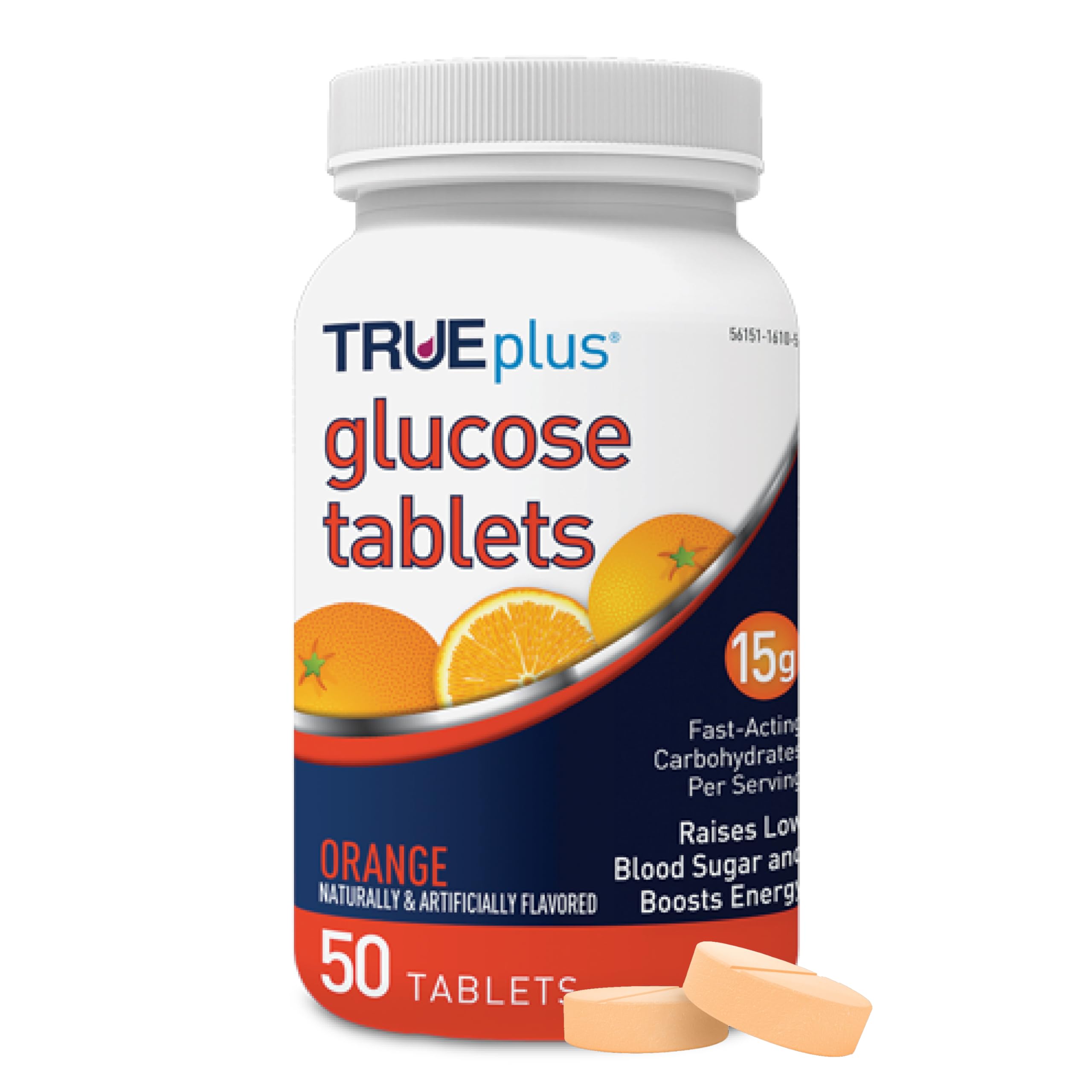 TRUEplusGlucose Tablets, Orange - 50ct