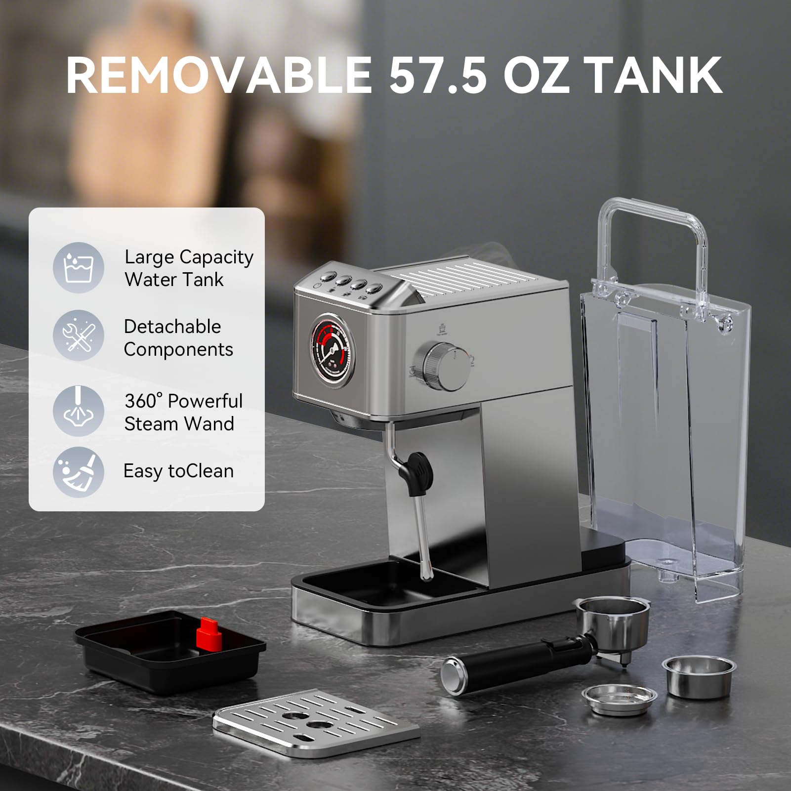 TINTALK EM623B Espresso Machine - Cafe Quality at Home -5 TINTALK EM623B Espresso Machine - Cafe Quality at Home -5