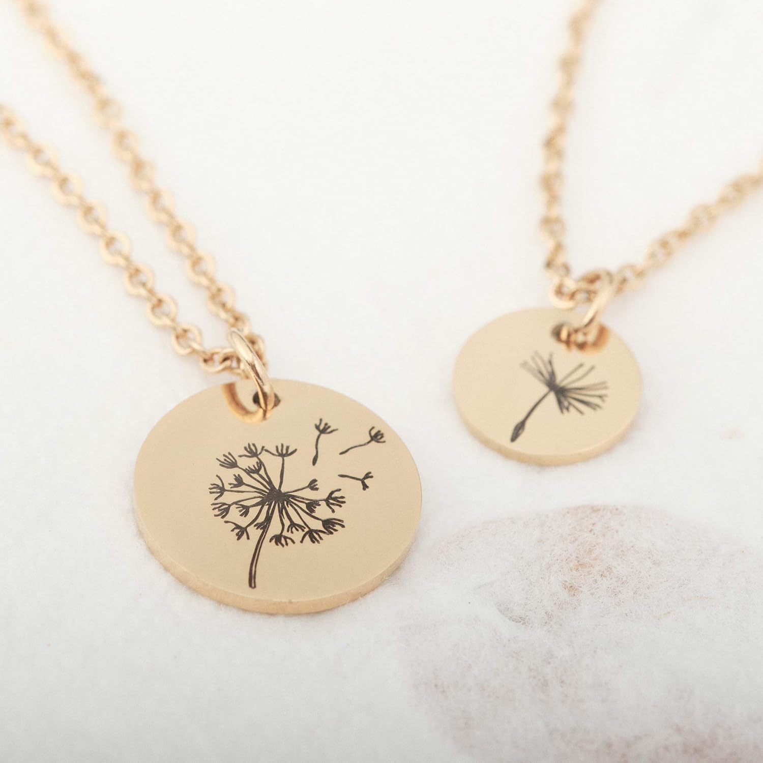 for Mother Daughter Necklace Gift for Mom Daughter Dandelion Stamped Necklace Personalized Gift for Mom