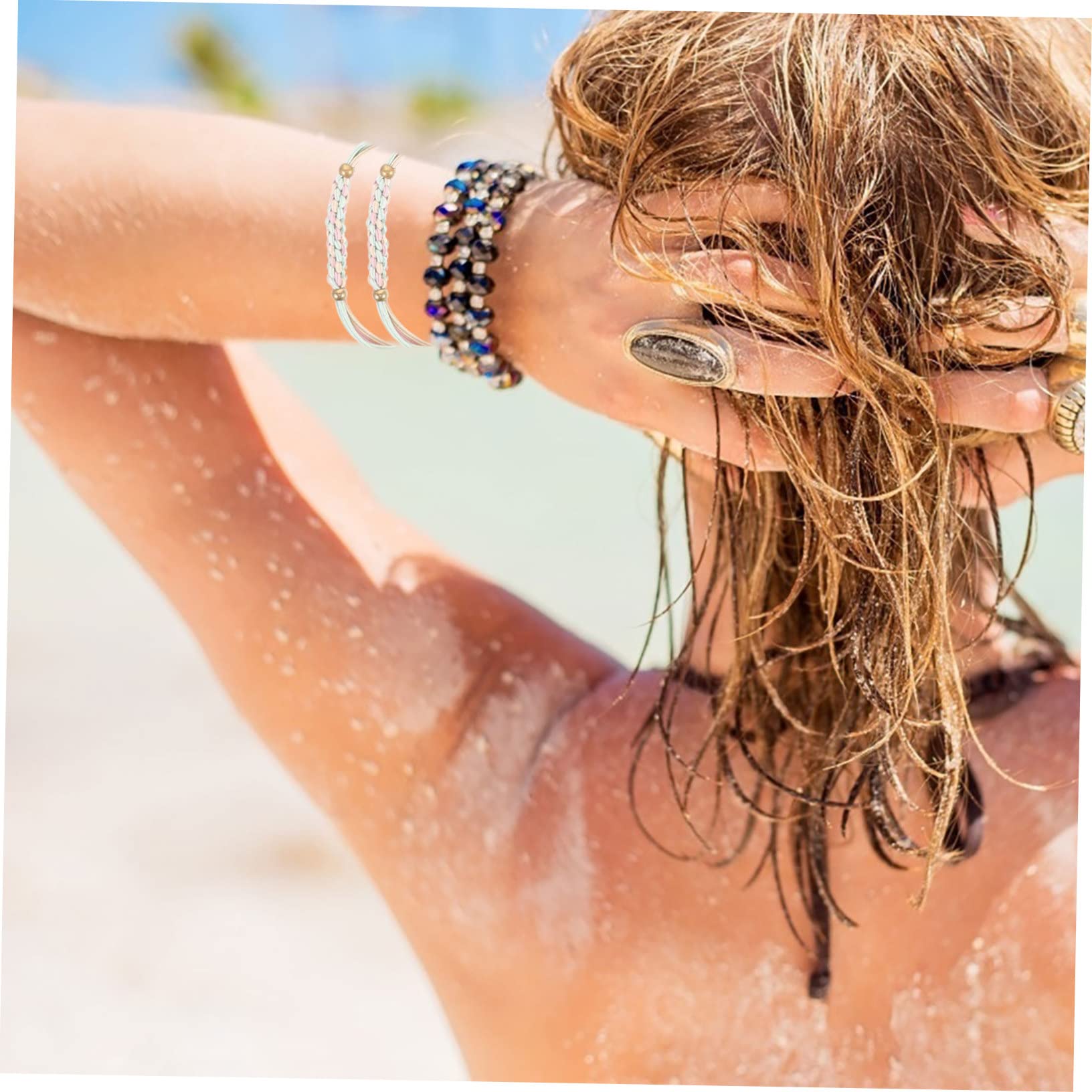 80 Piezas Conjunto De Diadema Lazos Para El Cabello Lazos Elásticos Para El Cabello Pulsera Joyería Para El Para Banda Para El Para El FRCOLOR