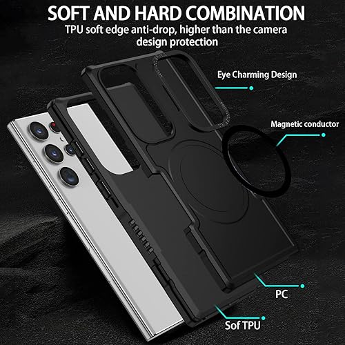 Miniatura 6 de Funda magnética para Galaxy Note 20 Ultra compatible con Magsafe Funda híbrida resistente resistente de alto impacto a prueba de golpes, funda
