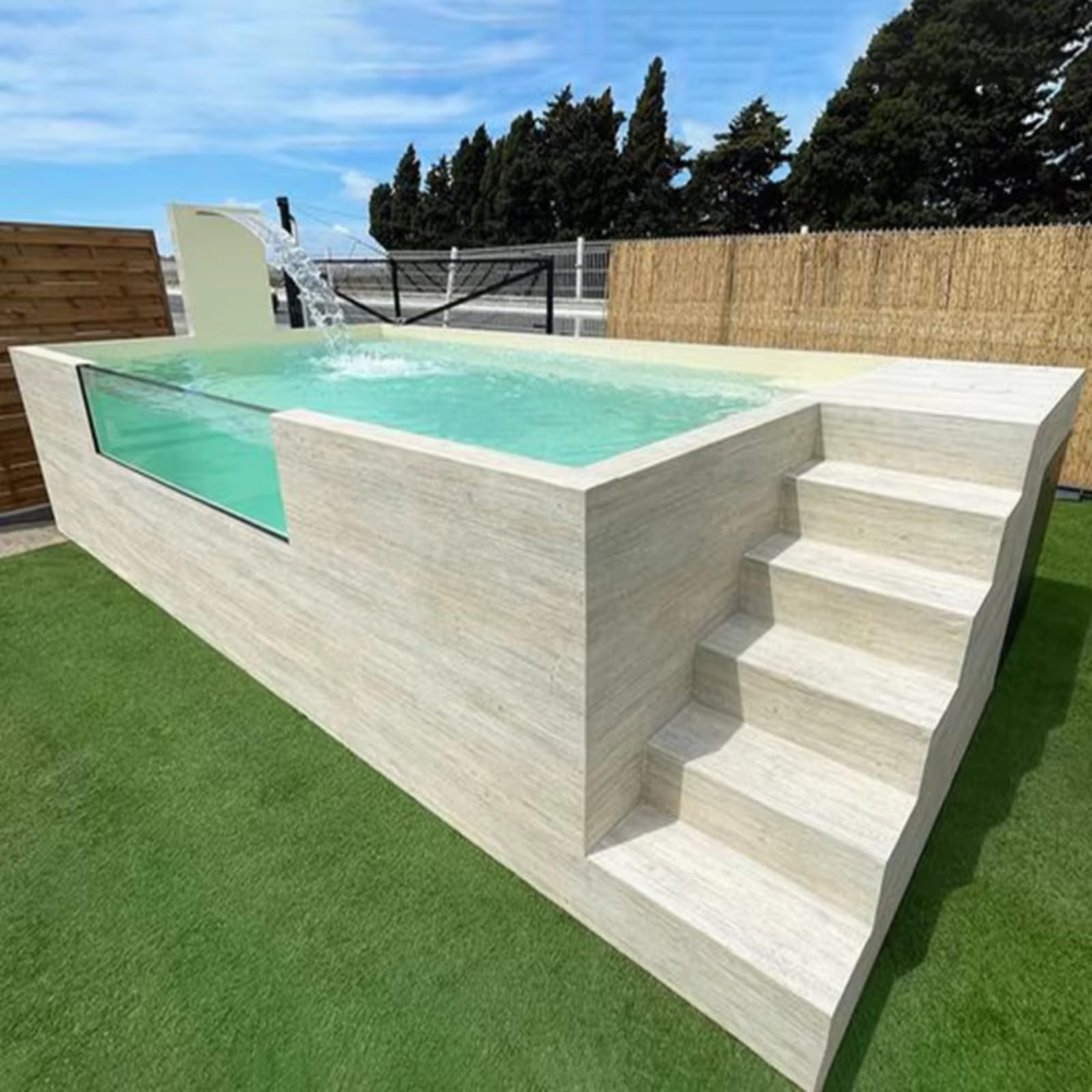 Residential Fiberglass Swimming Pool Outdoor Acrylic Frame Pool Customizable Modular Prefabricated Pool for Home and Garden House Backyard