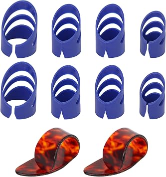 10Pcs Finger Picks Set Guitar PickXL+L+L+M Adjustable Thumb Protectors Plectrums Stringed Instrument Part Accessories Plastic Finger Protector for Guitar Bass Mandolin Ukulele BanjoBlue