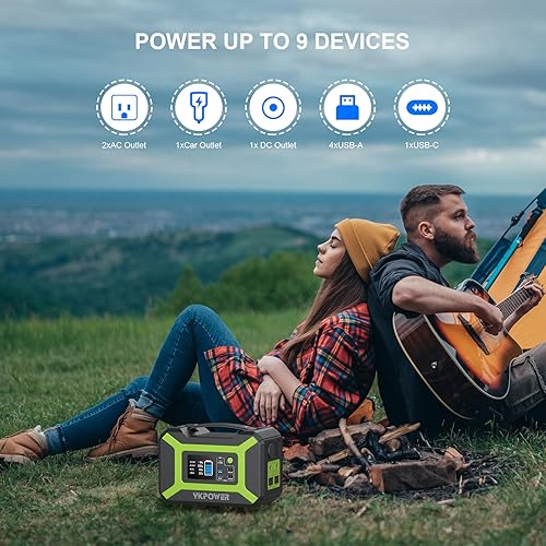 Miniatura 6 de Estación de energía portátil de 300 W (pico 600 W), generador solar de batería de litio de respaldo de 296 Wh con salida de CA de 110 V, salida