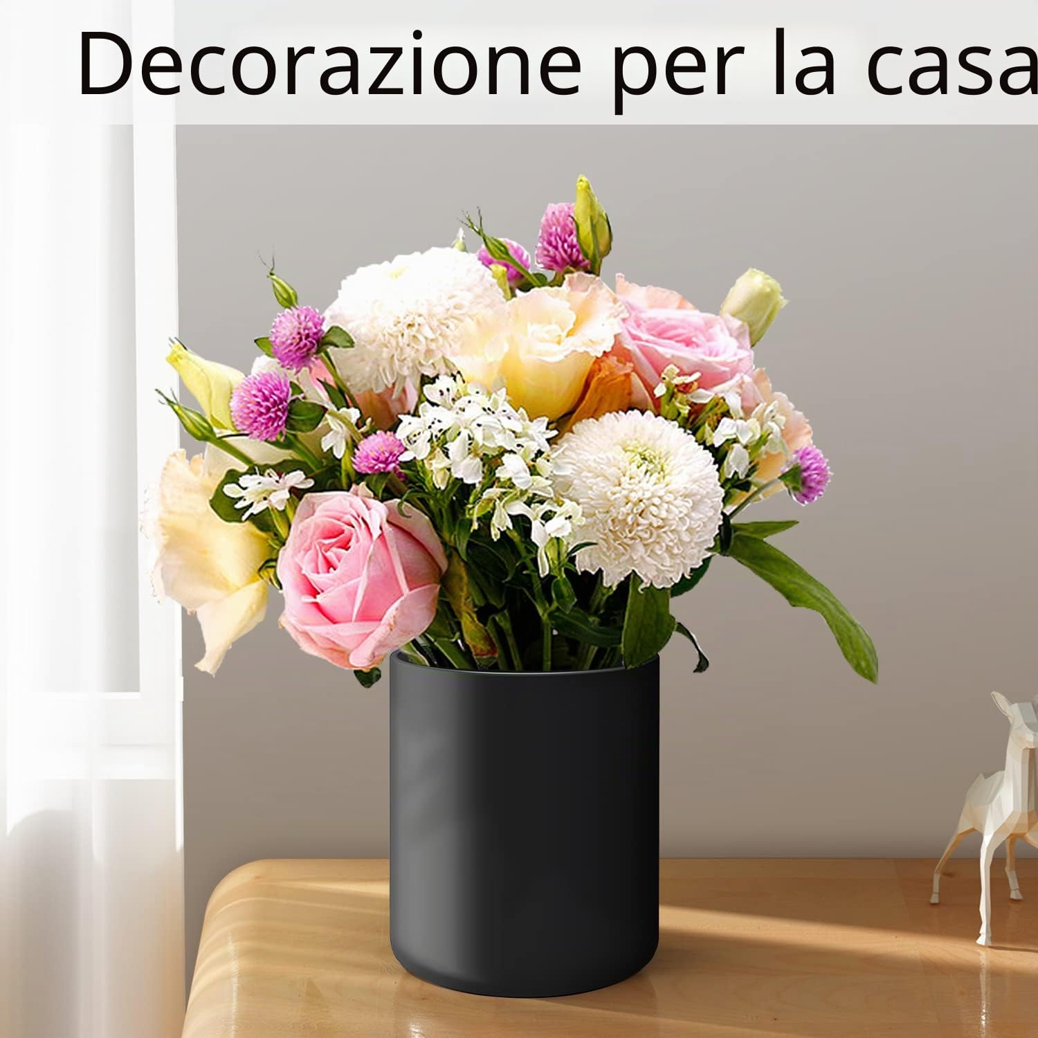Portautensili da cucina nero per piano di lavoro, in ceramica opaca, per bancone, facile da pulire, moderno grande supporto per spatole per decorazioni in fattoria, 18 x 14 cm