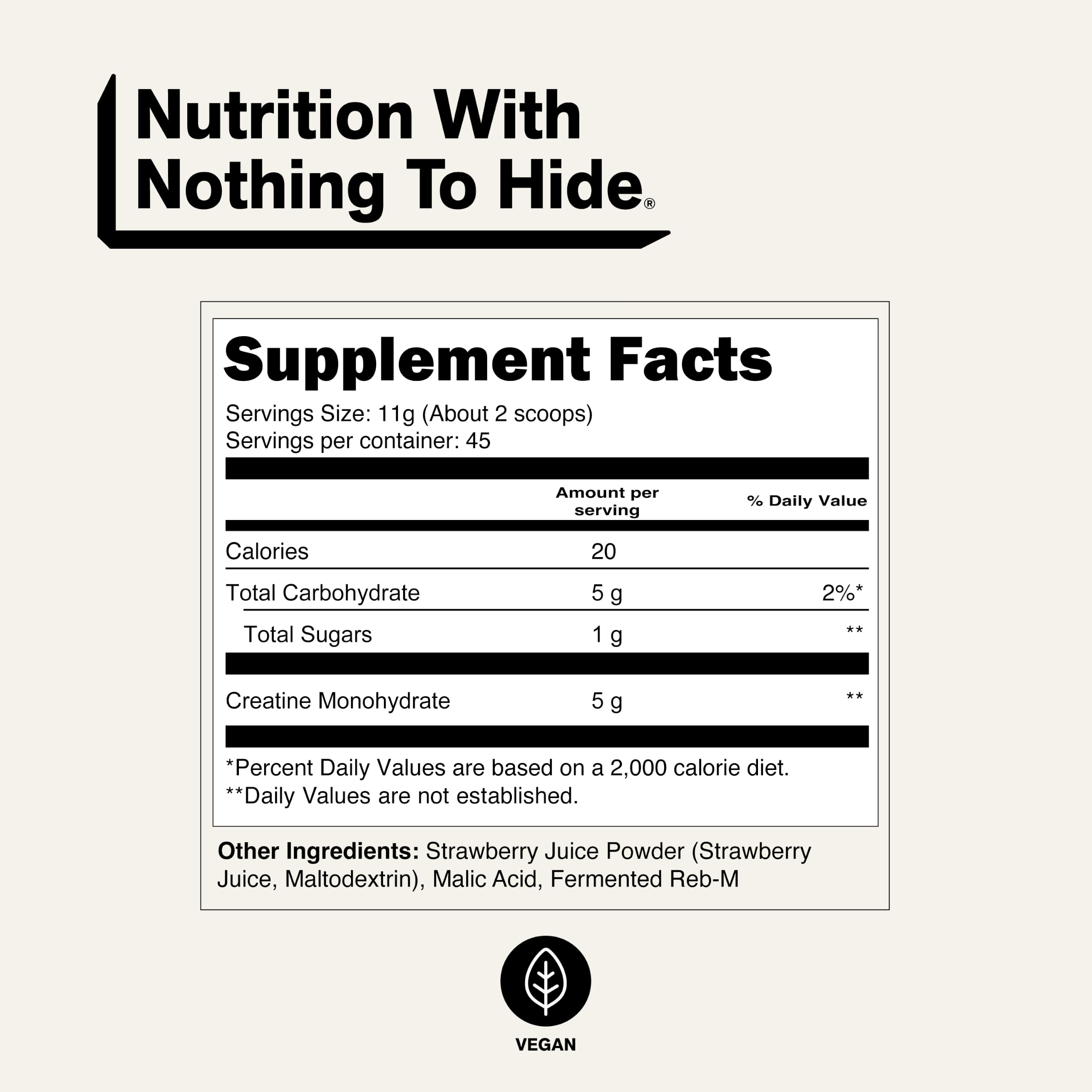 NAKED Creatine - Strawberry Flavored Creatine Monohydrate - Real Strawberry Powder, No Additives, Muscle Growth, Vegan, Non-GMO, Gluten Free, Soy Free - 45 Servings — Amazon image 5