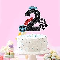 Vista 5 de Decoración para pastel de 2º cumpleaños de carreras, decoración de pastel de segundo cumpleaños, decoración de feliz cumpleaños, decoración de feliz