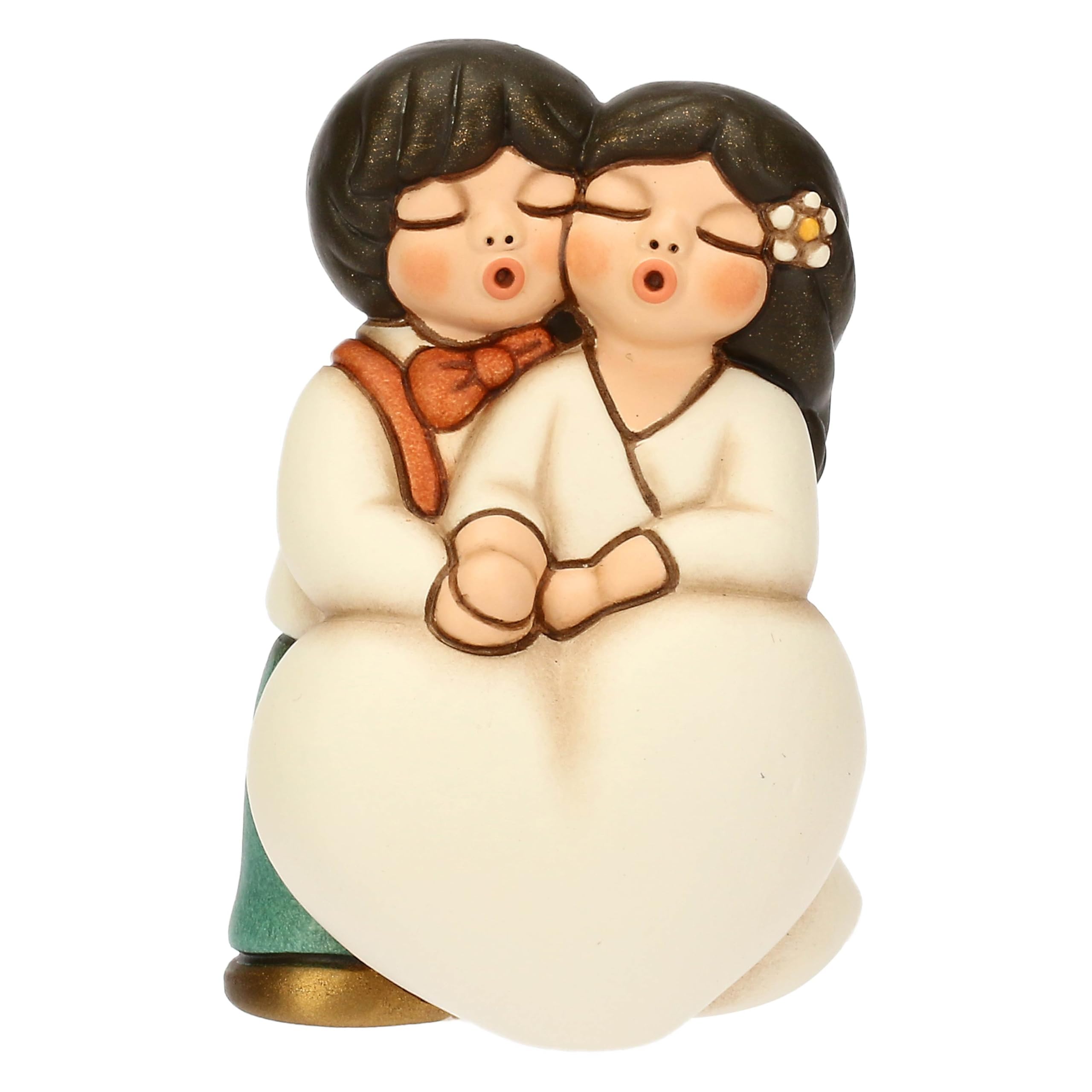 THUN - Bride and Groom with Heart, Small - Ceramic - Favour Collection - 4.3 x 3.8 x 6.5 cm