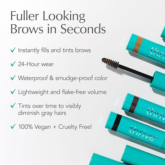 Thrive Causemetics Instant Brow Fix Semi-Permanent Eyebrow Gel, Waterproof Tinted Eye Brow Gel with Vitamin B5, Smudge-Proof, Vegan & Cruelty Free, Christina (Light Blonde)
