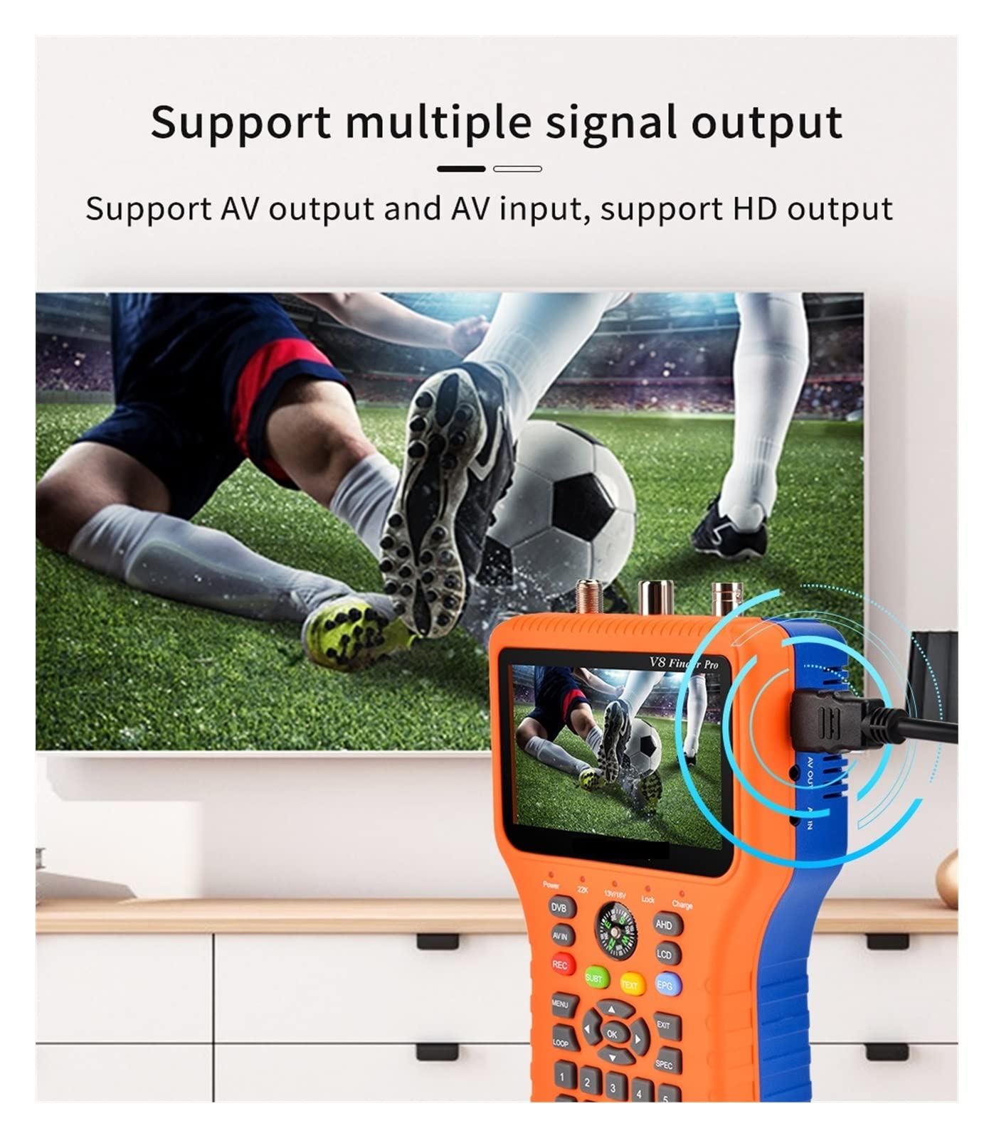 V8Finder Meter Pro Satellite Signal Finder S2X/S2/S/T2/T/C Calcola automaticamente l'angolo di AZ, supporto EL ACM Combo Satfinder Decodificatore del ricevitore
