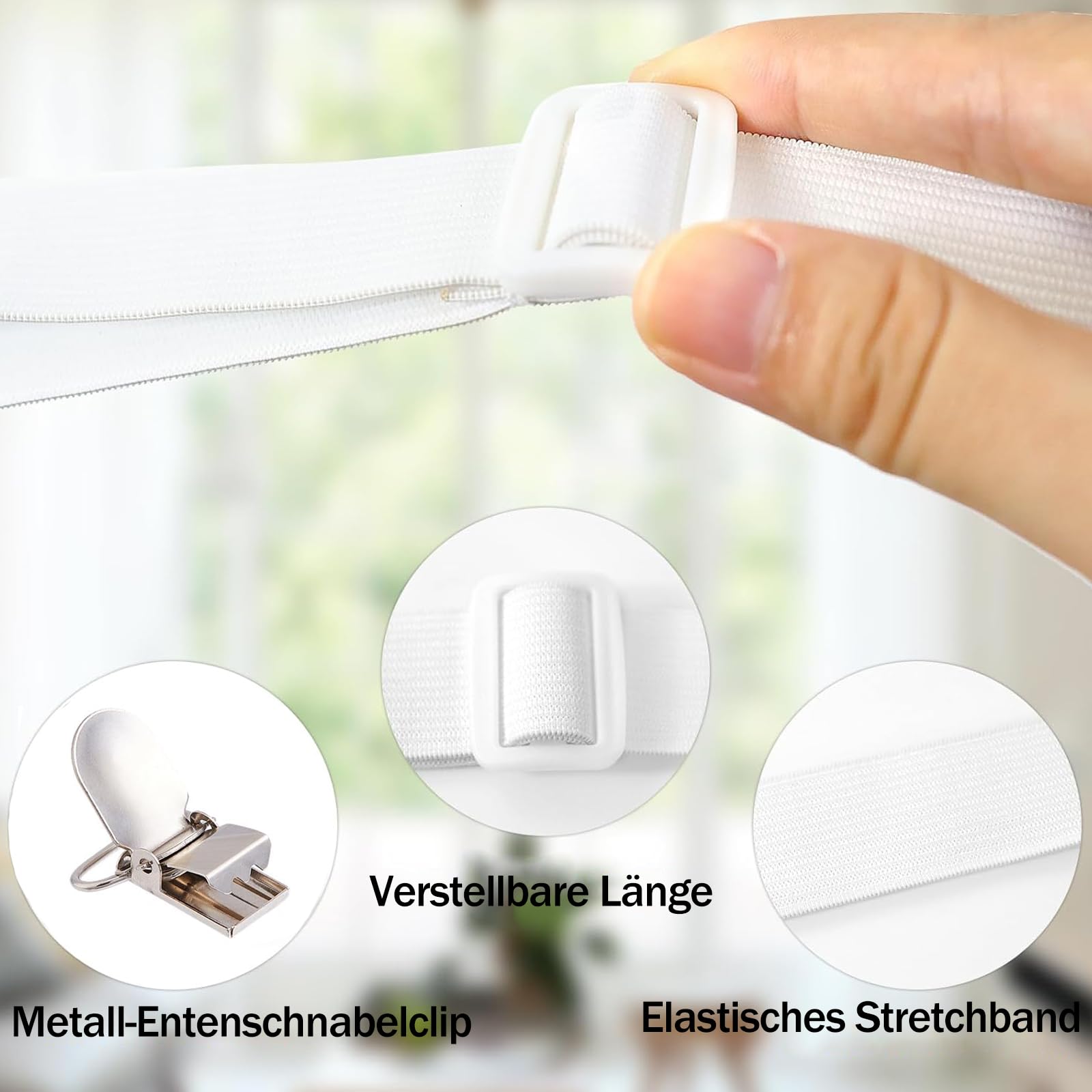 4x Bettlakenspanner 50-180cm - Verstellbar Mit Metallclip Für Matratze