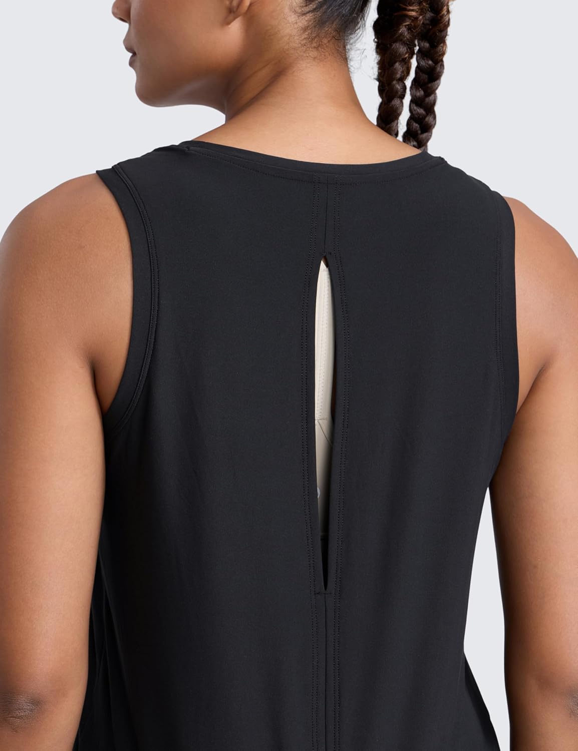 CRZ YOGA Cloudweight Open Back Workout Tops for Women Lightweight High Neck Athletic Gym Tank Soft Running Sleeveless Shirts - Image 3