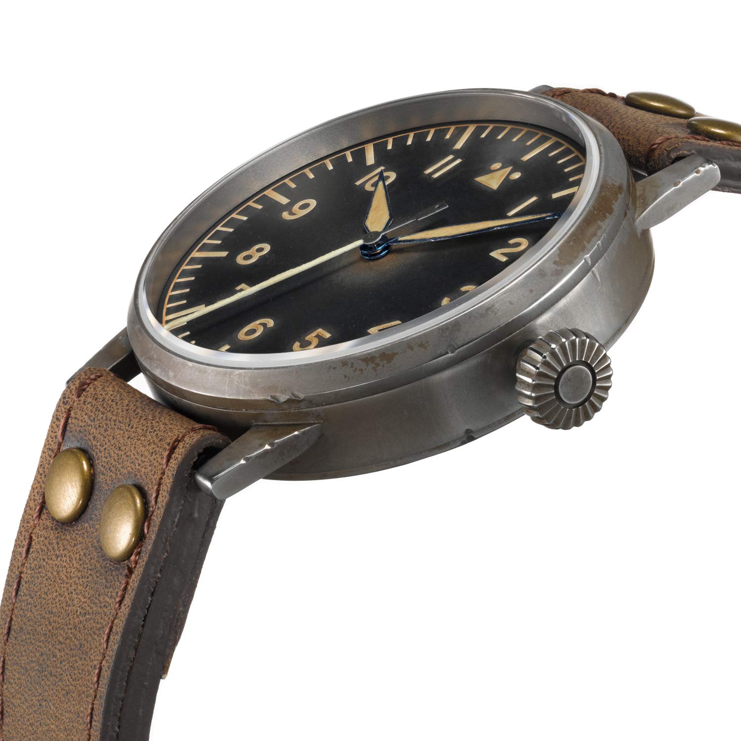 Laco Zegarek lotniczy Original Mülheim an der Ruhr Erbstück Made in Germany – 39 mm Ø wysokiej jakości zegarek do naciągania ręcznego – wzór A – wyjątkowa jakość. Doskonałe wykonanie – wodoszczelny,