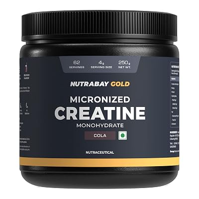 Nutrabay Gold Micronised Creatine Monohydrate Powder 3000mg Creatine per Serving, NABL Lab Tested – Increases Muscle Mas