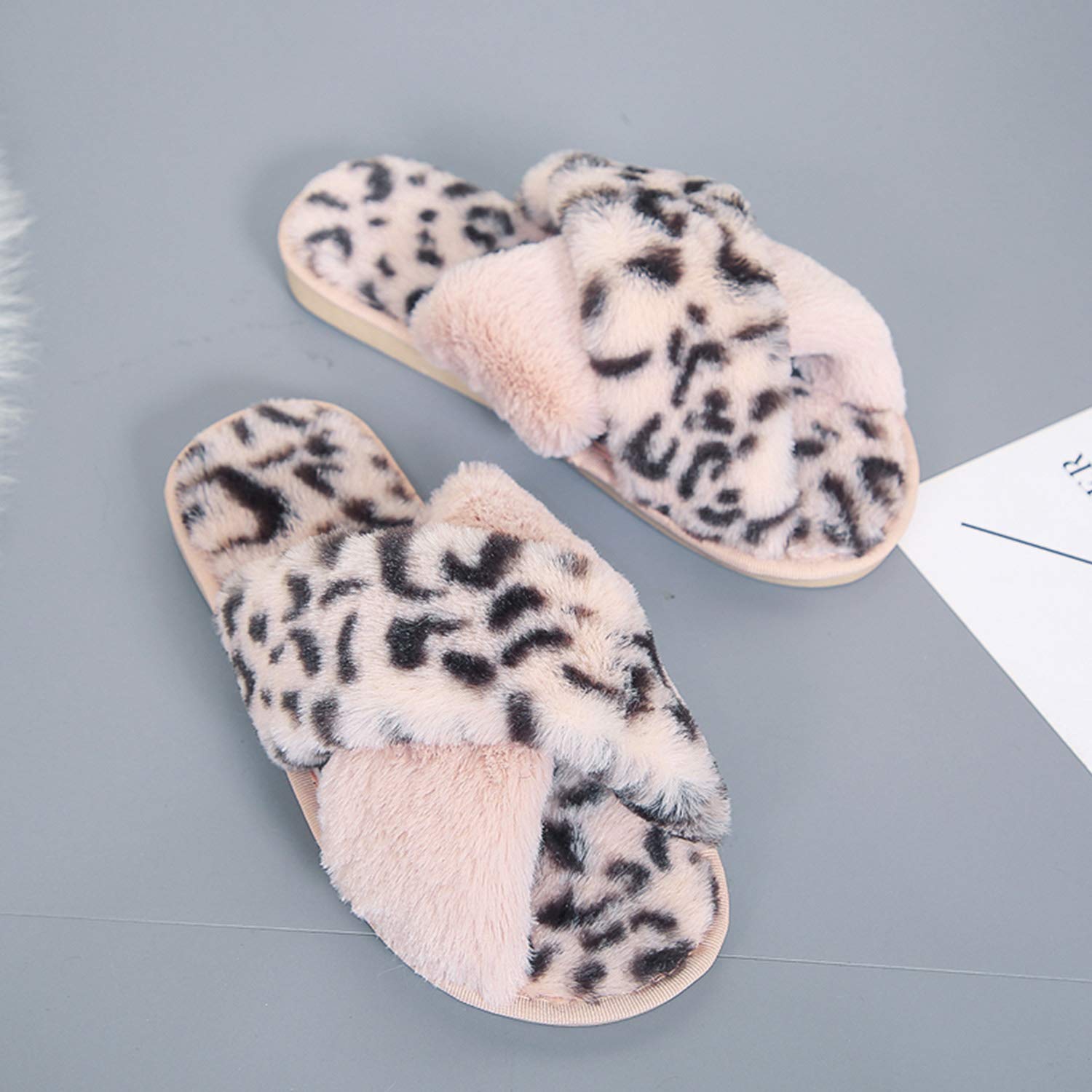 Fadezar Pantofole Peluche Donna Ciabatte da Casa Comode Invernali Moda Scarpe Sandali Slippers