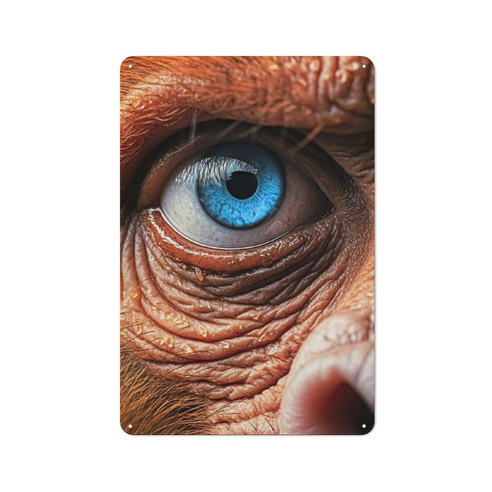 Junmoney Blue Eyed Monkey Charm Garage Style Metal Wall Sign 30X20cm Featuring Garage Wall Decor For Garage, Hobby Room, Office Or Man Cave