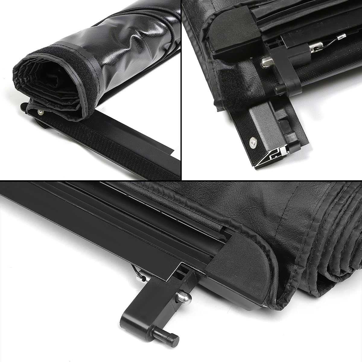 Roll-Up Truck Bed Cover Soft Vinyl Tonneau Cover Compatible with 2004-2015 Nissan Titan 5.7Ft Fleetside/Styleside Bed Only,Black 2004 2005 2006 2007 2008 2009 2010 2011 2012 2013 2014 2015